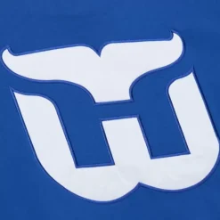 Men Mitchell & Ness Hoodies & Sweatshirts-Satin Insert Fleece Crew Hartford Whalers