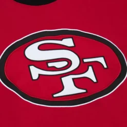 Men Mitchell & Ness Hoodies & Sweatshirts-Satin Insert Fleece Crew San Francisco 49Ers
