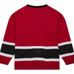 Men Mitchell & Ness Hoodies & Sweatshirts-Satin Insert Fleece Crew Kansas City Chiefs