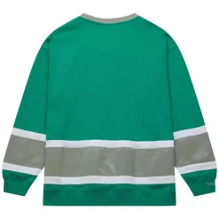 Men Mitchell & Ness Hoodies & Sweatshirts-Satin Insert Fleece Crew Philadelphia Eagles