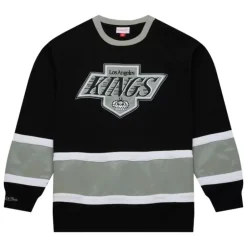 Men Mitchell & Ness Hoodies & Sweatshirts-Satin Insert Fleece Crew Los Angeles Kings