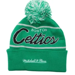 Mitchell & Ness Knit-Script Pom Beanie Hwc Boston Celtics