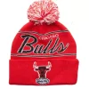 Mitchell & Ness Knit-Script Pom Beanie Hwc Chicago Bulls