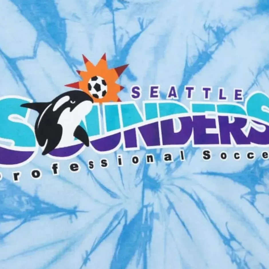 Men Mitchell & Ness T-Shirts & Tops-Script Tee Seattle Sounders Fc