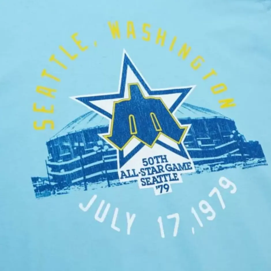 Men Mitchell & Ness T-Shirts & Tops-Seattle Asg Tee Seattle Mariners 1979