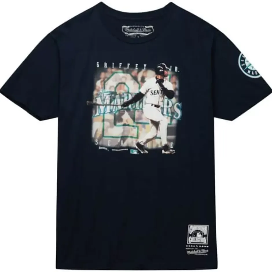 Men Mitchell & Ness T-Shirts & Tops-Seattle Mariners Ken Griffey Jr Tee