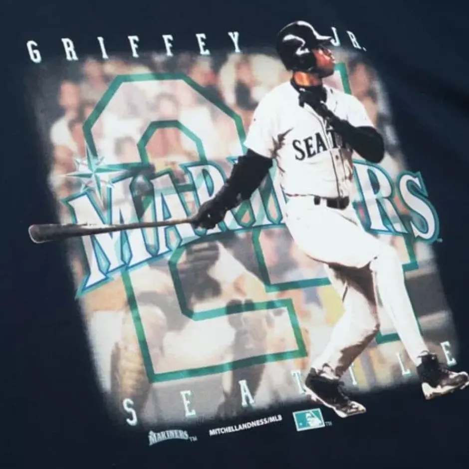 Men Mitchell & Ness T-Shirts & Tops-Seattle Mariners Ken Griffey Jr Tee