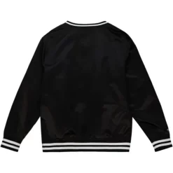 Men Mitchell & Ness Jackets & Outerwear-Sideline Pullover Satin Jacket Chicago White Sox