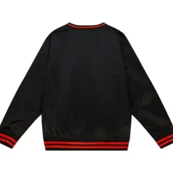 Men Mitchell & Ness Jackets & Outerwear-Sideline Pullover Satin Jacket Baltimore Orioles