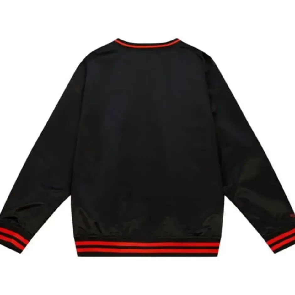 Men Mitchell & Ness Jackets & Outerwear-Sideline Pullover Satin Jacket Baltimore Orioles