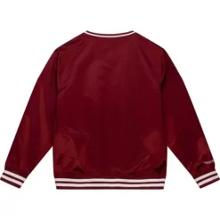 Men Mitchell & Ness Jackets & Outerwear-Sideline Pullover Satin Jacket Philadelphia Phillies