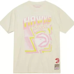 Men Mitchell & Ness T-Shirts & Tops-Sidewalk Sketch Ss Tee Hwc Atlanta Hawks