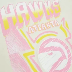 Men Mitchell & Ness T-Shirts & Tops-Sidewalk Sketch Ss Tee Hwc Atlanta Hawks