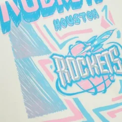 Men Mitchell & Ness T-Shirts & Tops-Sidewalk Sketch Ss Tee Hwc Houston Rockets