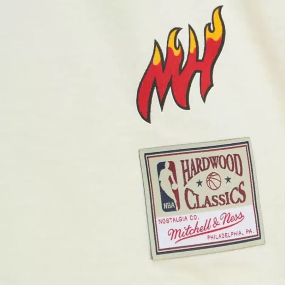 Men Mitchell & Ness T-Shirts & Tops-Sidewalk Sketch Ss Tee Hwc Miami Heat
