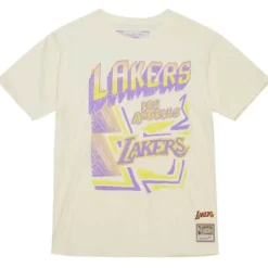 Men Mitchell & Ness T-Shirts & Tops-Sidewalk Sketch Ss Tee Hwc Los Angeles Lakers