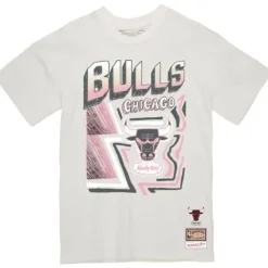 Men Mitchell & Ness T-Shirts & Tops-Sidewalk Sketch Tee Chicago Bulls
