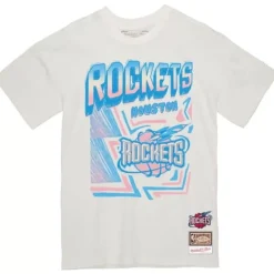 Men Mitchell & Ness T-Shirts & Tops-Sidewalk Sketch Tee Houston Rockets