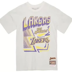 Men Mitchell & Ness T-Shirts & Tops-Sidewalk Sketch Tee Los Angeles Lakers