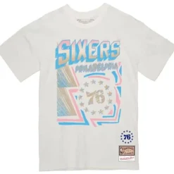Men Mitchell & Ness T-Shirts & Tops-Sidewalk Sketch Tee Philadelphia 76Ers