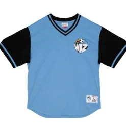 Men Mitchell & Ness T-Shirts & Tops-Since 96 2.0 Mesh Pullover V-Neck Kansas City Wiz