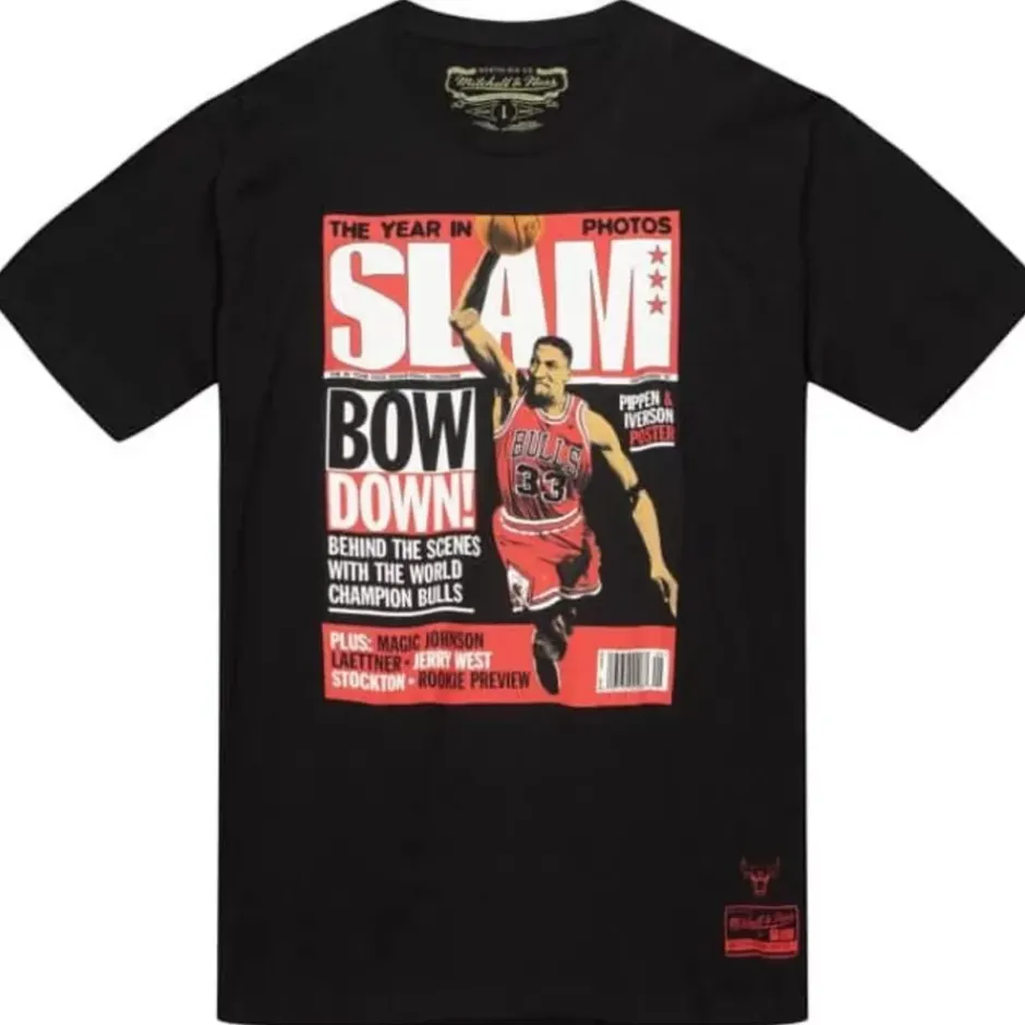 Men Mitchell & Ness T-Shirts & Tops-Slam Cover '97 Chicago Bulls Scottie Pippen