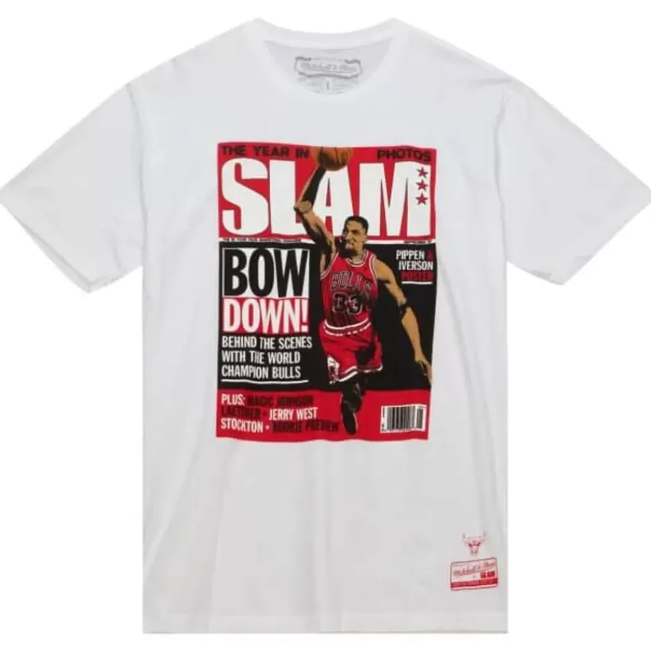 Men Mitchell & Ness T-Shirts & Tops-Slam Cover '97 Chicago Bulls Scottie Pippen