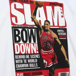 Men Mitchell & Ness T-Shirts & Tops-Slam Cover '97 Chicago Bulls Scottie Pippen