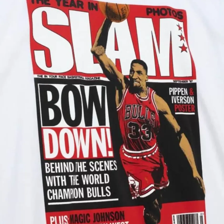 Men Mitchell & Ness T-Shirts & Tops-Slam Cover '97 Chicago Bulls Scottie Pippen
