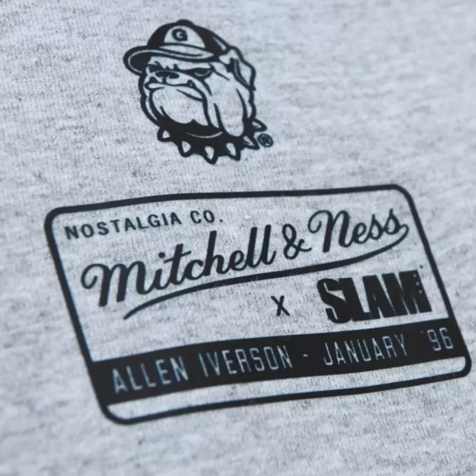 Men Mitchell & Ness T-Shirts & Tops-Slam Cover Georgetown University Allen Iverson