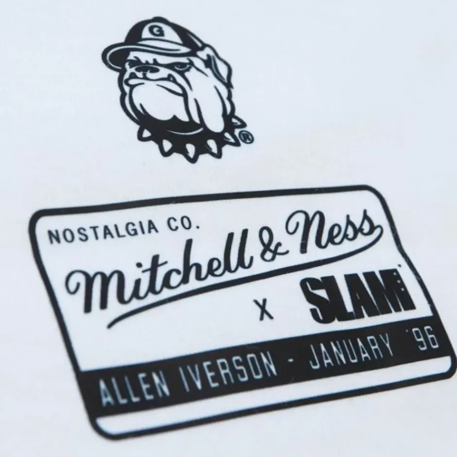 Men Mitchell & Ness T-Shirts & Tops-Slam Cover Georgetown University Allen Iverson