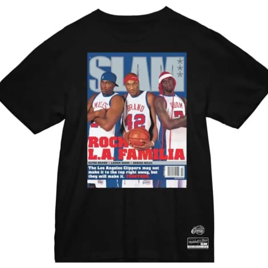 Men Mitchell & Ness T-Shirts & Tops-Slam Cover Los Angeles Clippers