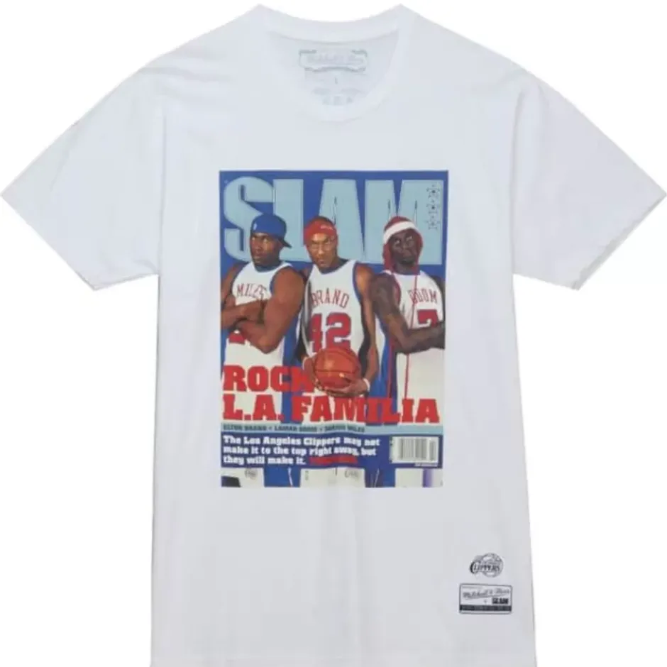 Men Mitchell & Ness T-Shirts & Tops-Slam Cover Los Angeles Clippers