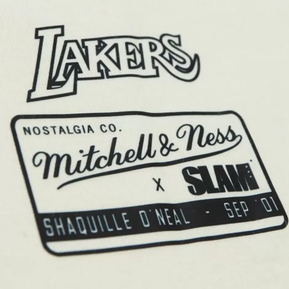 Men Mitchell & Ness T-Shirts & Tops-Slam Cover Los Angeles Lakers Shaquille O'Neal