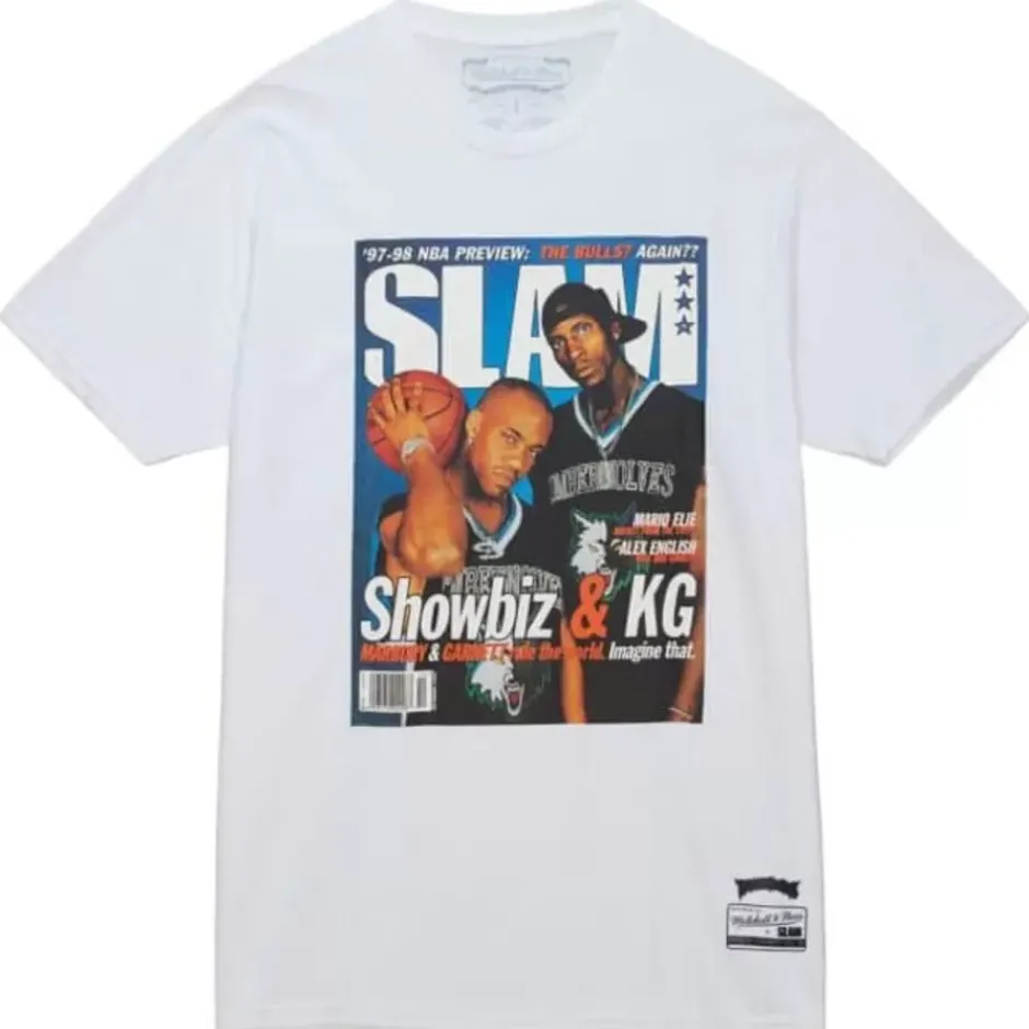 Men Mitchell & Ness T-Shirts & Tops-Slam Cover Minnesota Timberwolves