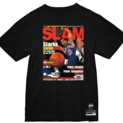 Men Mitchell & Ness T-Shirts & Tops-Slam Cover New York Knicks John Starks
