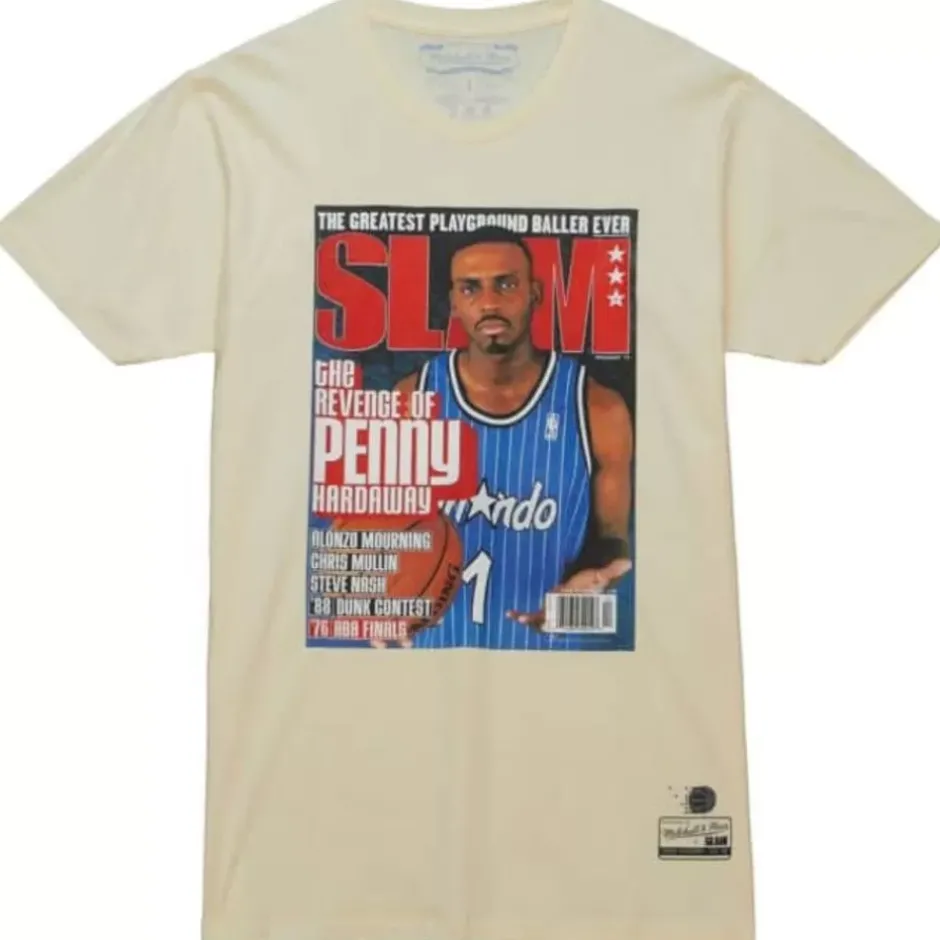 Men Mitchell & Ness T-Shirts & Tops-Slam Cover Orlando Magic Penny Hardaway