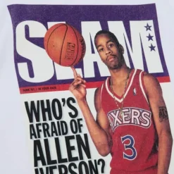 Men Mitchell & Ness T-Shirts & Tops-Slam Cover Philadelphia 76Ers Allen Iverson