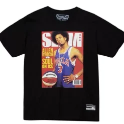 Men Mitchell & Ness T-Shirts & Tops-Slam Cover Philadelphia 76Ers Allen Iverson