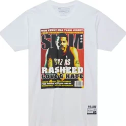 Men Mitchell & Ness T-Shirts & Tops-Slam Cover Portland Trail Blazers Rasheed Wallace