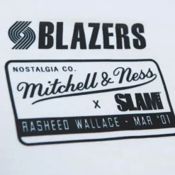 Men Mitchell & Ness T-Shirts & Tops-Slam Cover Portland Trail Blazers Rasheed Wallace