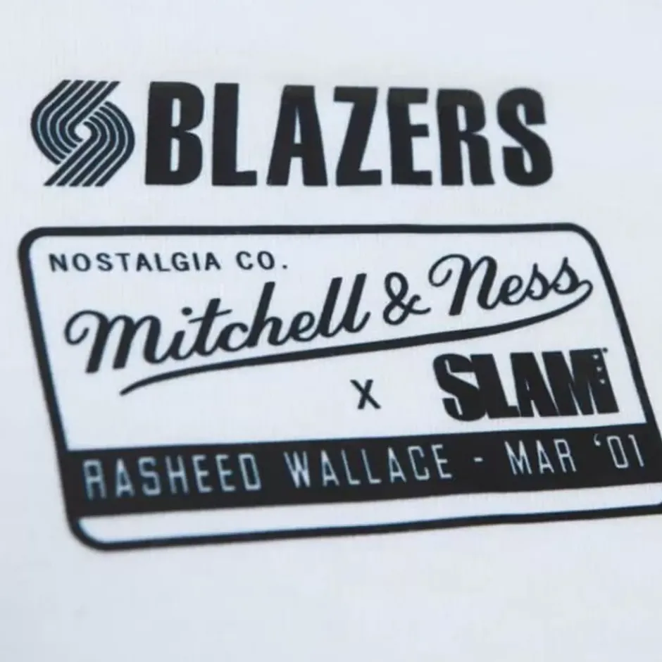 Men Mitchell & Ness T-Shirts & Tops-Slam Cover Portland Trail Blazers Rasheed Wallace