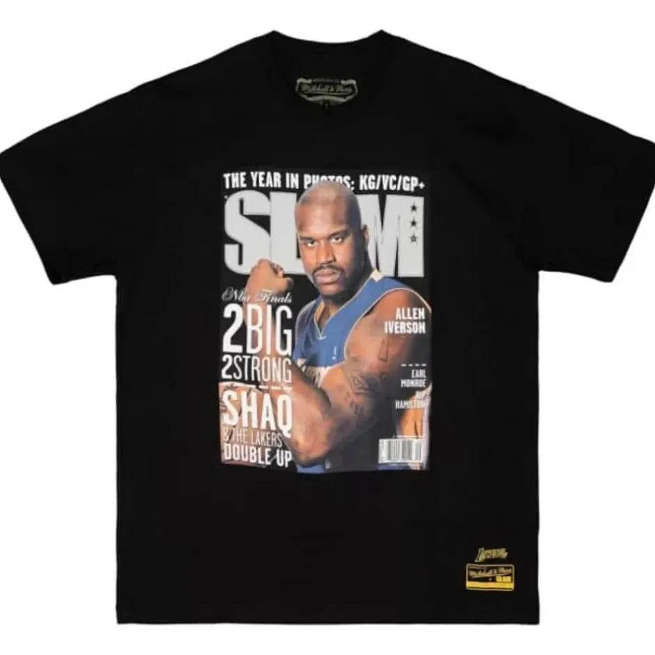 Men Mitchell & Ness T-Shirts & Tops-Slam Cover Tee Los Angeles Lakers 2001 Shaquille O'Neal