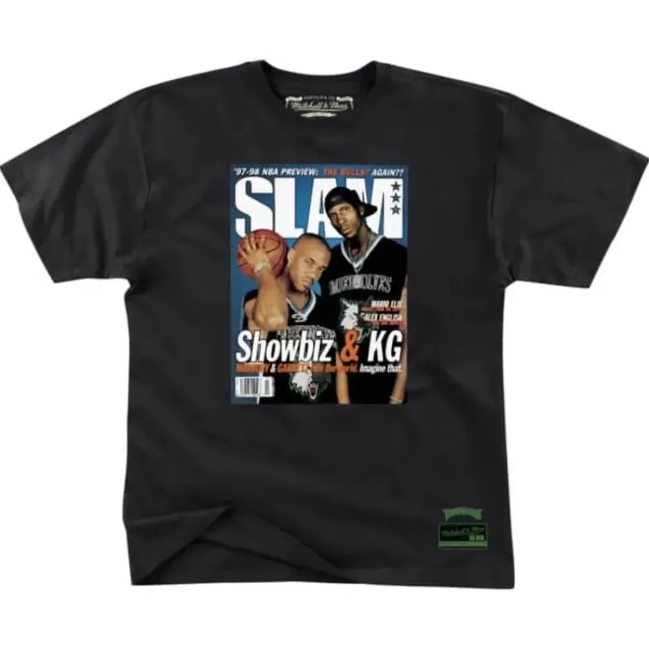 Men Mitchell & Ness T-Shirts & Tops-Slam Cover Tee Minnesota Timberwolves Stephon Marbury