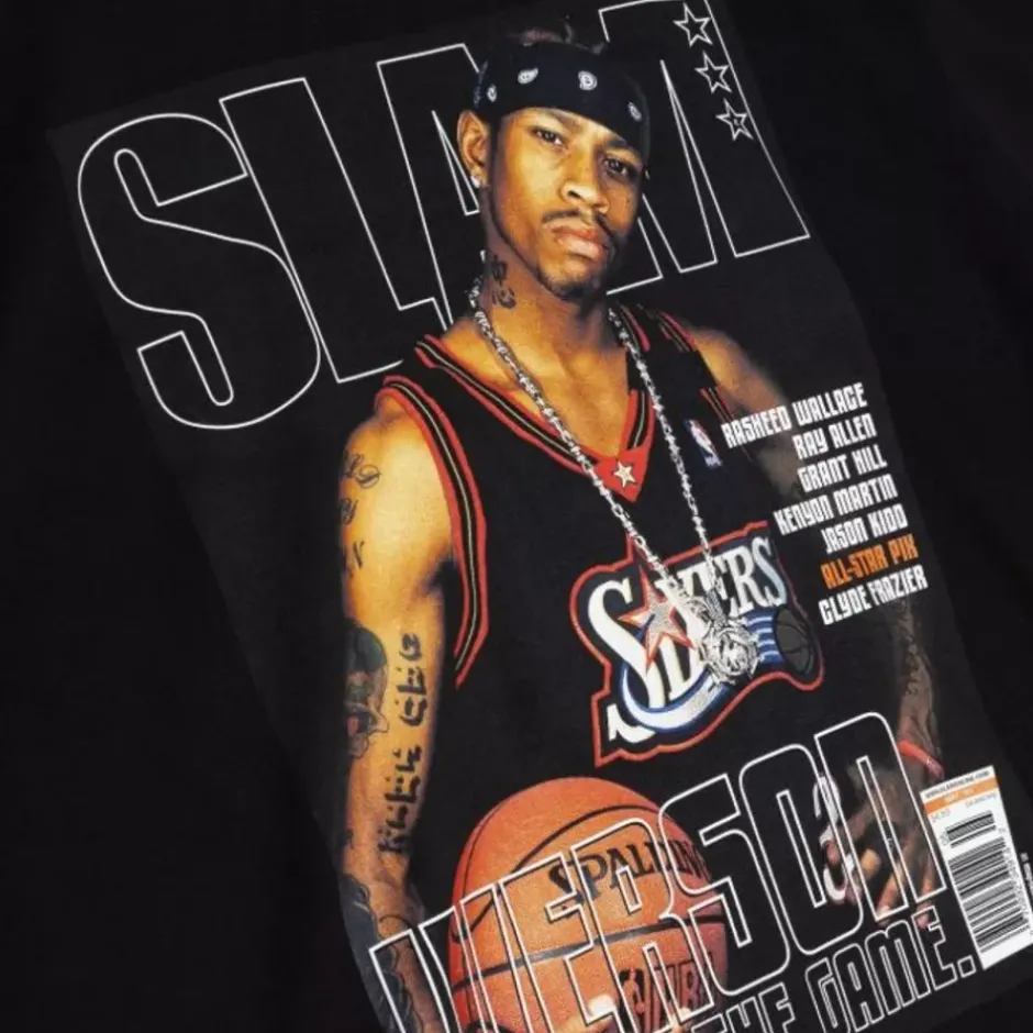 Men Mitchell & Ness T-Shirts & Tops-Slam Cover Tee Philadelphia 76Ers Allen Iverson