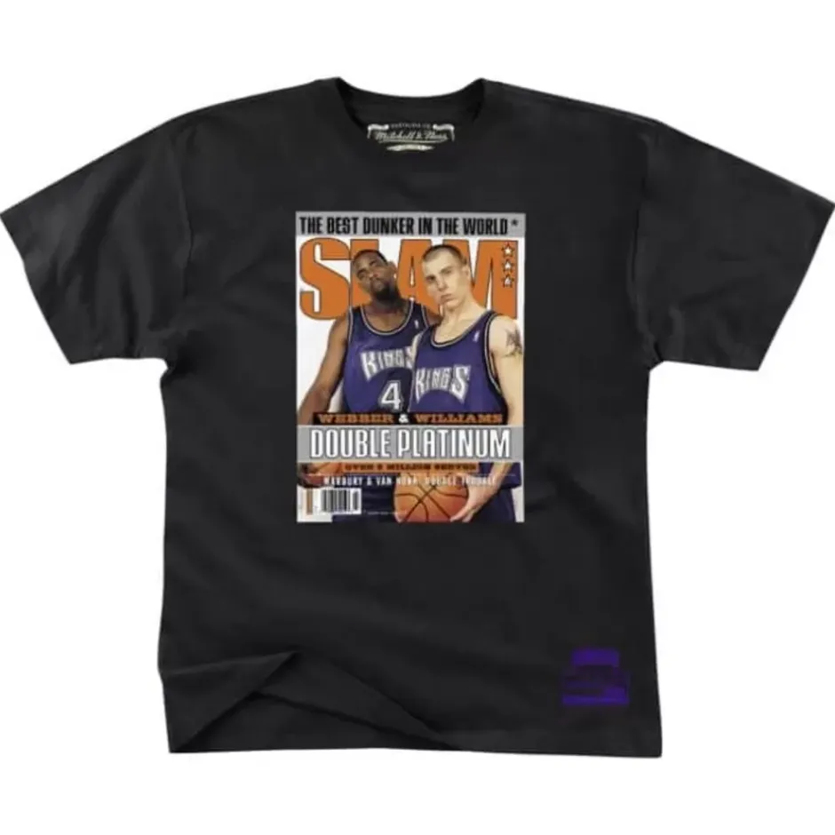 Men Mitchell & Ness T-Shirts & Tops-Slam Cover Tee Sacramento Kings Chris Webber