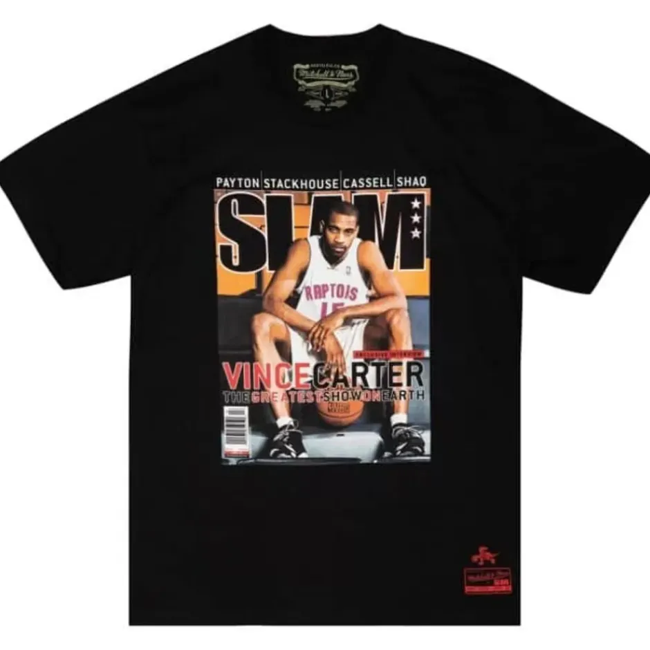 Men Mitchell & Ness T-Shirts & Tops-Slam Cover Tee Toronto Raptors 2000 Vince Carter