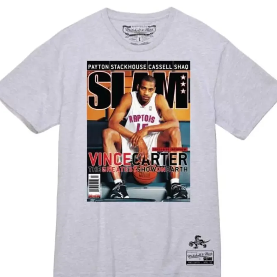 Men Mitchell & Ness T-Shirts & Tops-Slam Cover Toronto Raptors Vince Carter