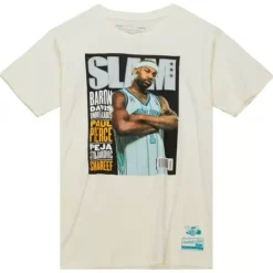 Men Mitchell & Ness T-Shirts & Tops-Slam Covers Tee Charlotte Hornets Baron Davis