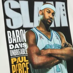 Men Mitchell & Ness T-Shirts & Tops-Slam Covers Tee Charlotte Hornets Baron Davis